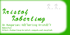 kristof koberling business card